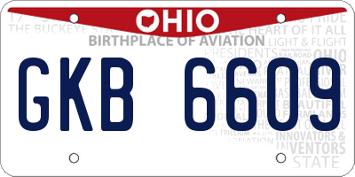 OH license plate GKB6609