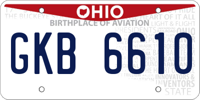 OH license plate GKB6610