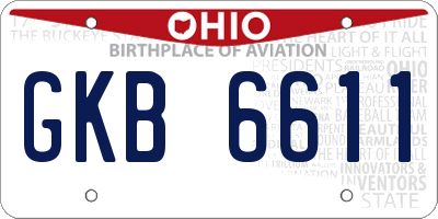 OH license plate GKB6611