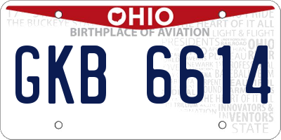 OH license plate GKB6614