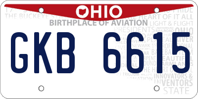 OH license plate GKB6615