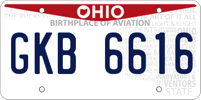 OH license plate GKB6616