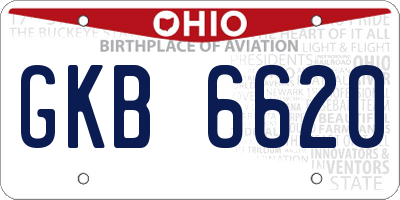 OH license plate GKB6620