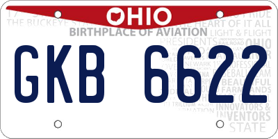 OH license plate GKB6622