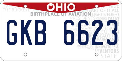 OH license plate GKB6623