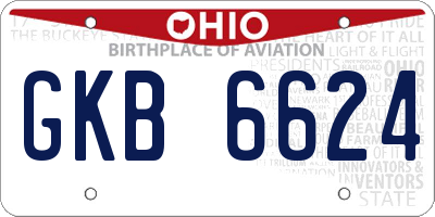 OH license plate GKB6624