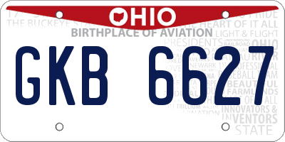 OH license plate GKB6627