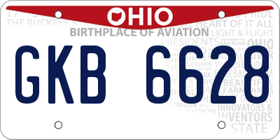 OH license plate GKB6628