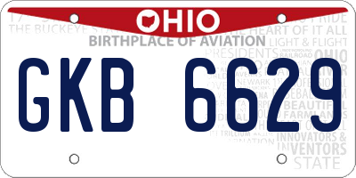 OH license plate GKB6629