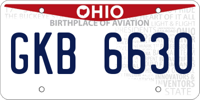OH license plate GKB6630