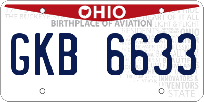 OH license plate GKB6633
