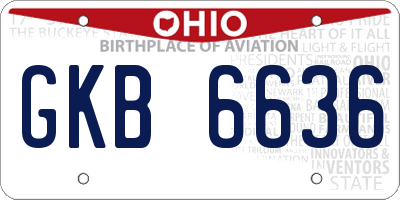 OH license plate GKB6636