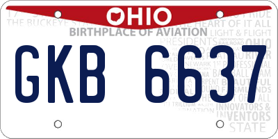 OH license plate GKB6637