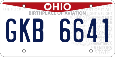 OH license plate GKB6641