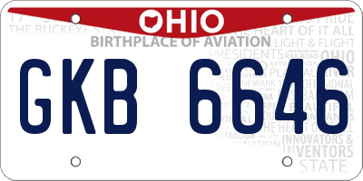 OH license plate GKB6646