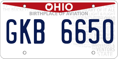 OH license plate GKB6650