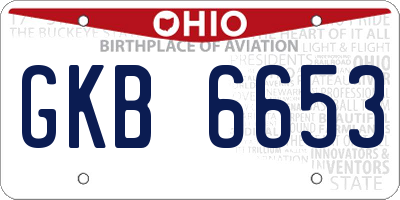 OH license plate GKB6653