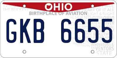 OH license plate GKB6655