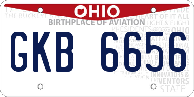 OH license plate GKB6656