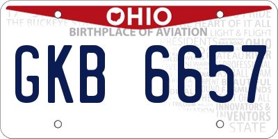 OH license plate GKB6657