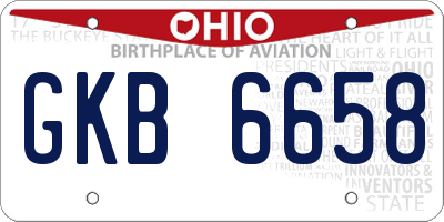 OH license plate GKB6658