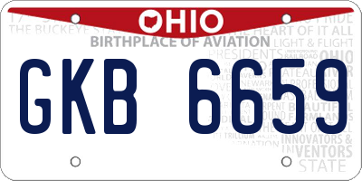 OH license plate GKB6659