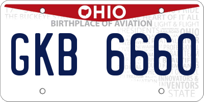 OH license plate GKB6660