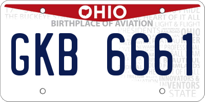OH license plate GKB6661