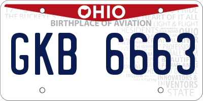 OH license plate GKB6663