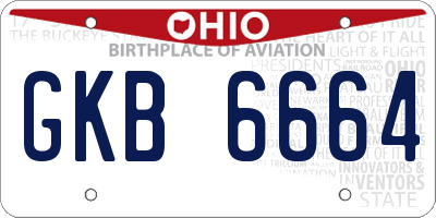 OH license plate GKB6664