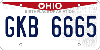 OH license plate GKB6665