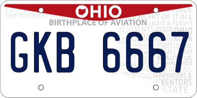 OH license plate GKB6667