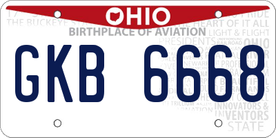 OH license plate GKB6668