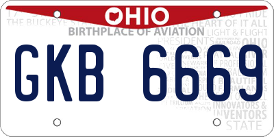 OH license plate GKB6669