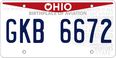 OH license plate GKB6672