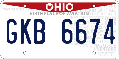 OH license plate GKB6674