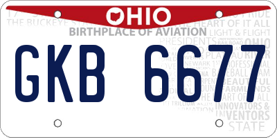 OH license plate GKB6677