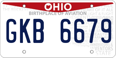 OH license plate GKB6679