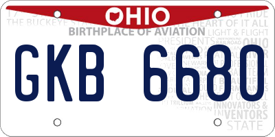 OH license plate GKB6680