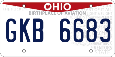 OH license plate GKB6683