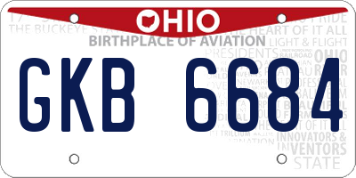 OH license plate GKB6684