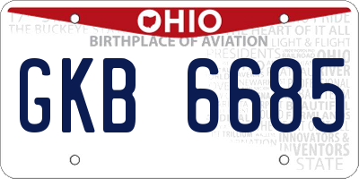 OH license plate GKB6685