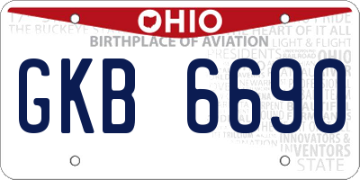 OH license plate GKB6690