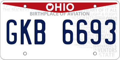 OH license plate GKB6693