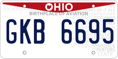 OH license plate GKB6695