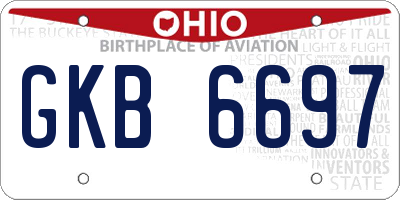 OH license plate GKB6697
