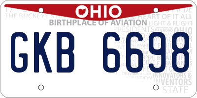 OH license plate GKB6698