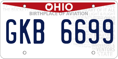 OH license plate GKB6699