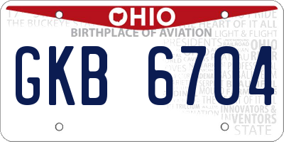 OH license plate GKB6704