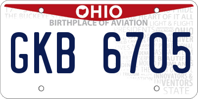 OH license plate GKB6705